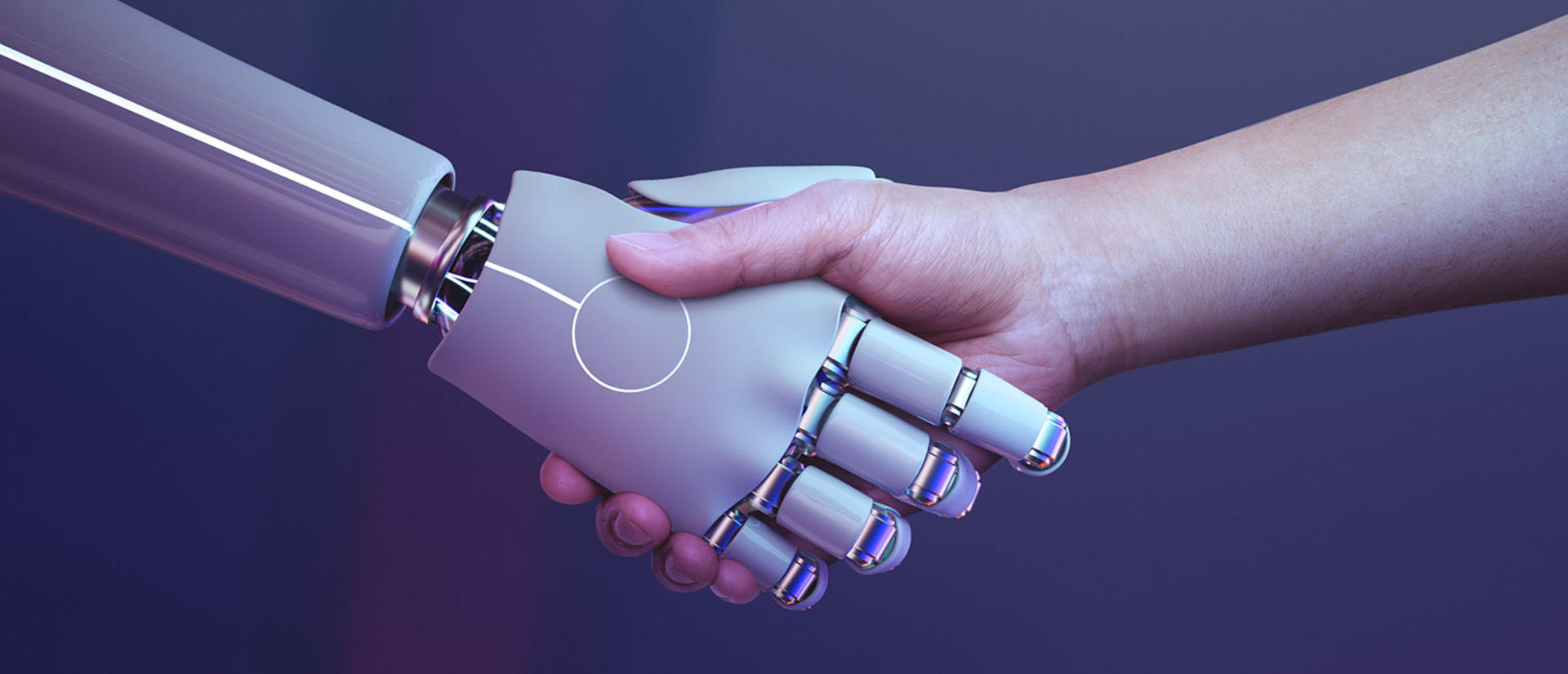 robot and human shaking hands
